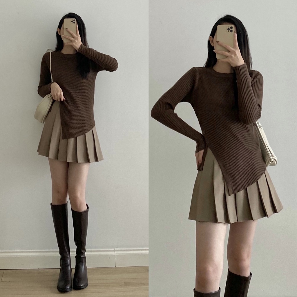 Áo len vân dọc cúc chéo thân _ A0316 | BigBuy360 - bigbuy360.vn