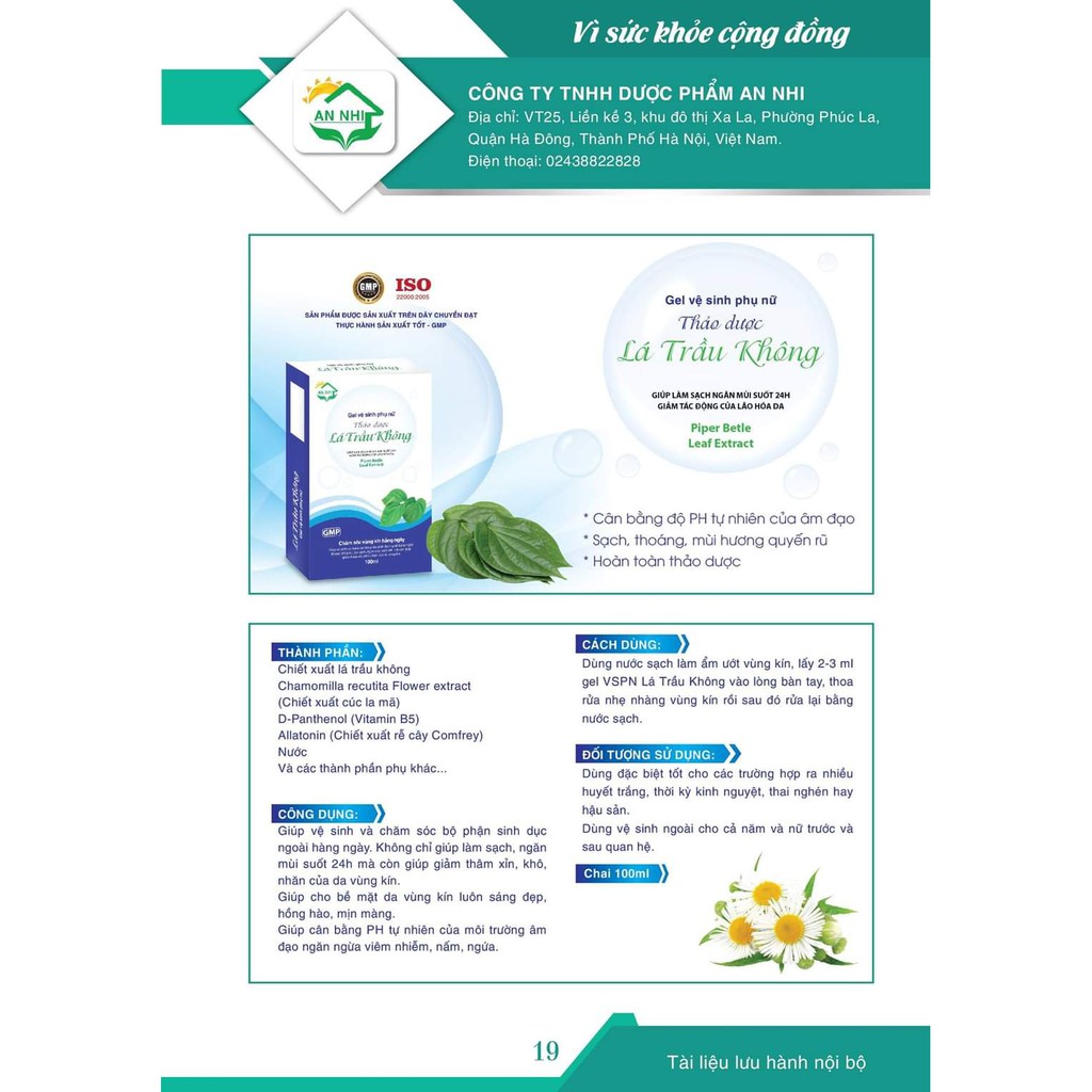 Gel Vệ Sinh Thảo Dược Lá Trầu Không( giành cho chị em an toàn và hiệu quả)