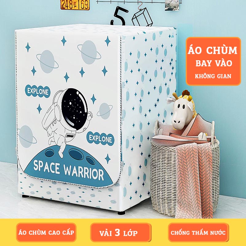 [Cao cấp 3 lớp]Áo trùm máy giặt cửa ngang - cửa đứng (đủ size 8-9-10-11-12 kg)