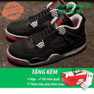 Giày Jordan 4 đen đỏ (fullbox + free ship)