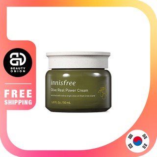 Kem dưỡng ẩm chuyên sâu dành cho da khô Innisfree Olive Real Power Cream 50ml Kem dưỡng với các thành phần Olive Power Activator™ + Samples