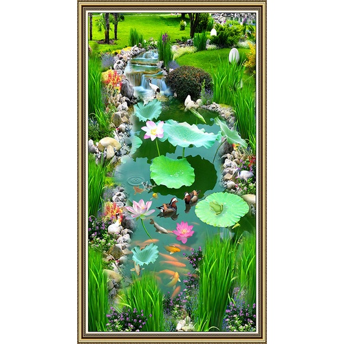 Tranh dán tường VTC Thiên nhiên khổ dọc nhiều mẫu LV-0051K Kim sa nhiều kích thước