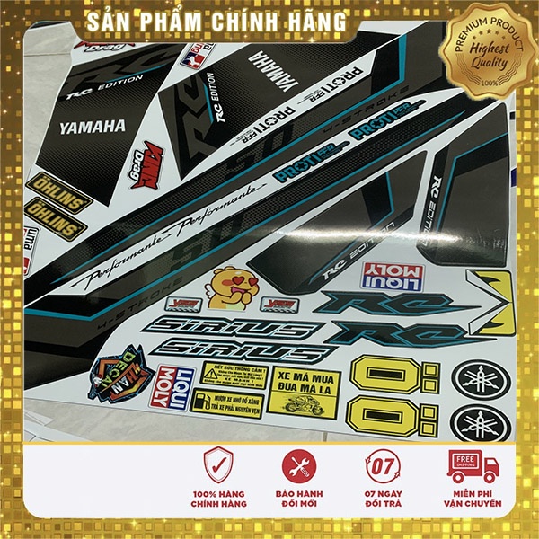 Tem sirius 110 - 50 xám đen xanh cao cấp không bay màu