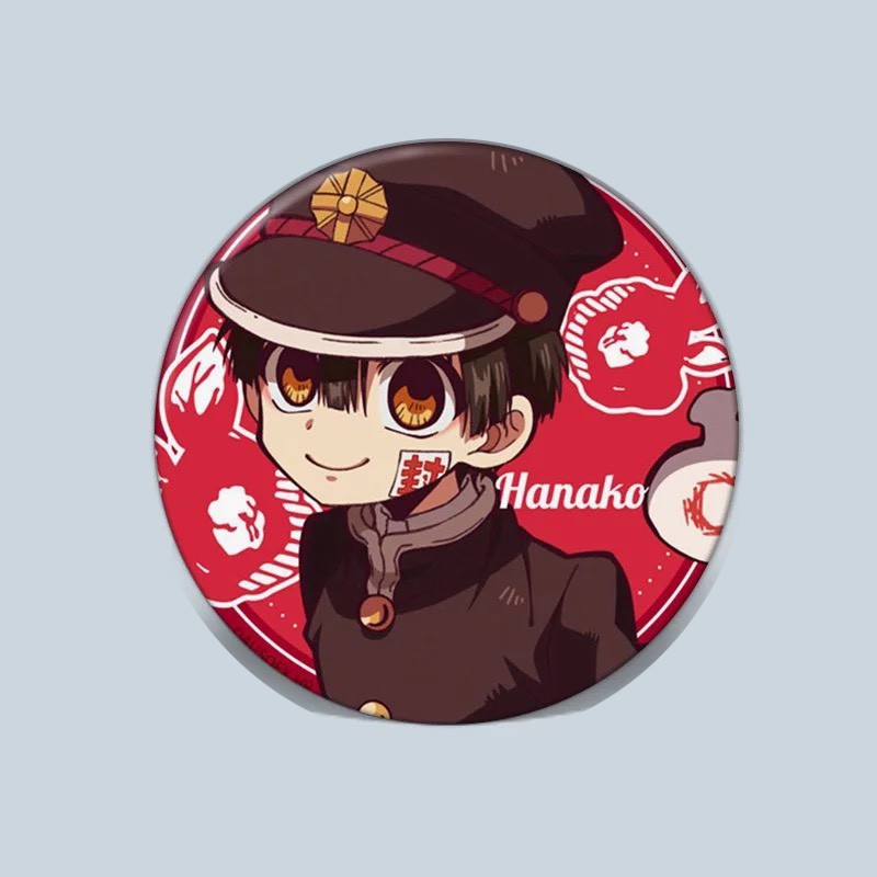 (1 cái) Huy hiệu cài áo in hình JIBAKU SHOUNEN HANAKO KUN phụ kiện cài áo anime chibi dễ thương