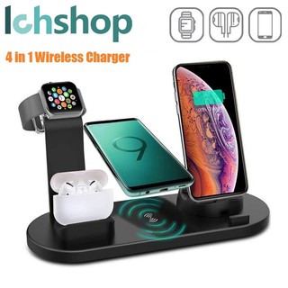 4 in 1 Multi-function 10W QI Fast Wireless Charger Desktop Stand Dock