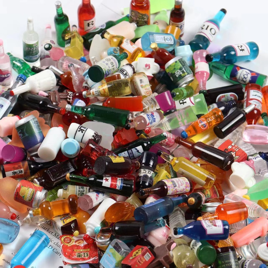 Mới Mô Hình Chai Rượu mini Màu Hồng Dùng Trang Trí Xinh Xắn