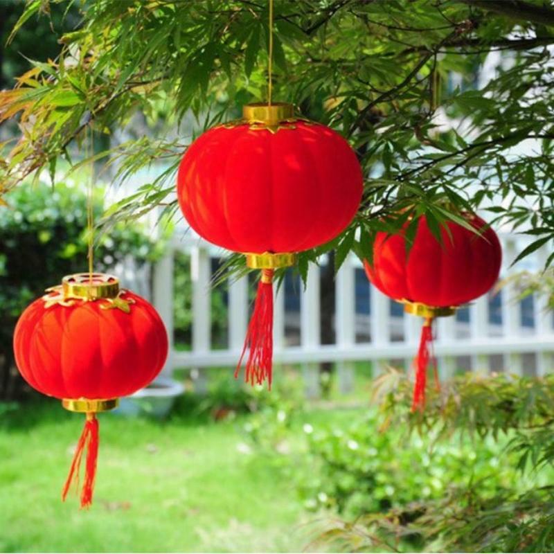 Lồng Đèn Đỏ Nhỏ Treo Trang Trí Năm Mới Phong Cách Trung Hoa