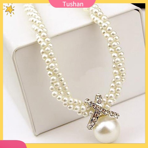Dây chuyền nữ đính ngọc trai giả sang trọng gợi cảm