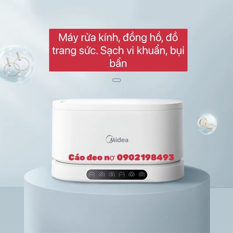 Máy Rửa Trang Sức, Kính Mắt Bằng Sóng Âm Chính Hãng MIDEA - Cáo Đeo Nơ