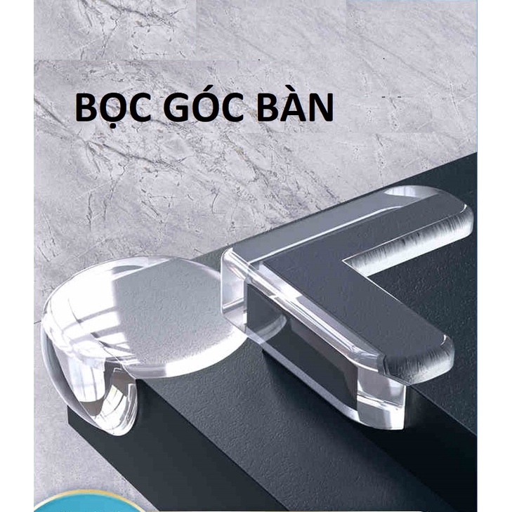 Bịt góc bàn, bọc cạnh bàn kính bằng silicon tránh va đập, an toàn cho bé