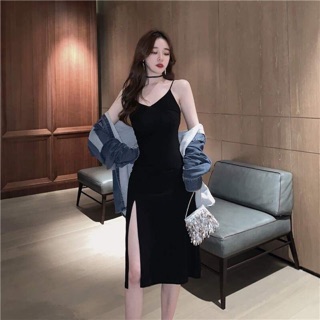 (Ord) váy hai dây, váy xẻ đùi, váy gợi cảm, váy dáng ôm
