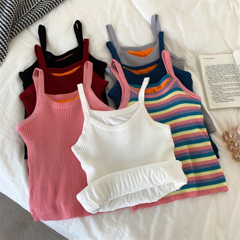 Áo Hai Dây Dệt Kim Thời Trang Quyến Rũ Cho Nữ