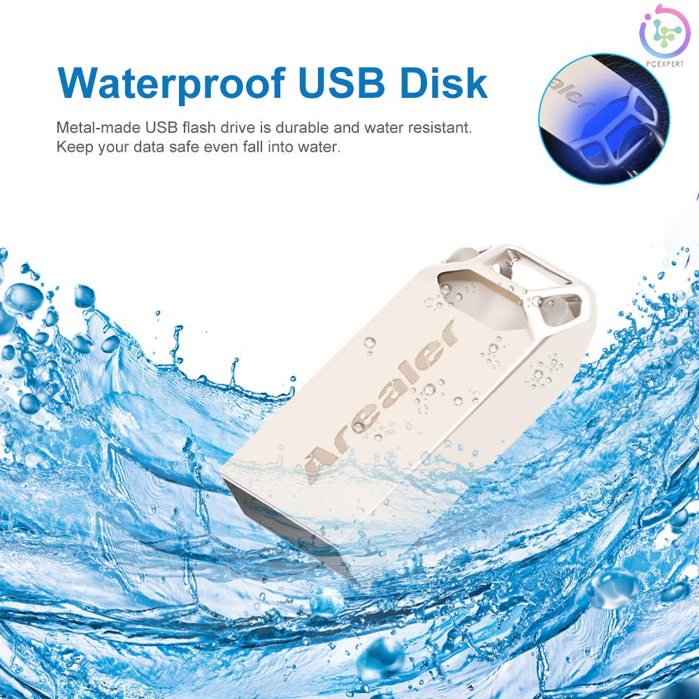 Arealer USB Flash Drive USB3.0 Mini Portable U Disk 64GB Pendrives Car Pen Drive for PC Laptop (Silver)
