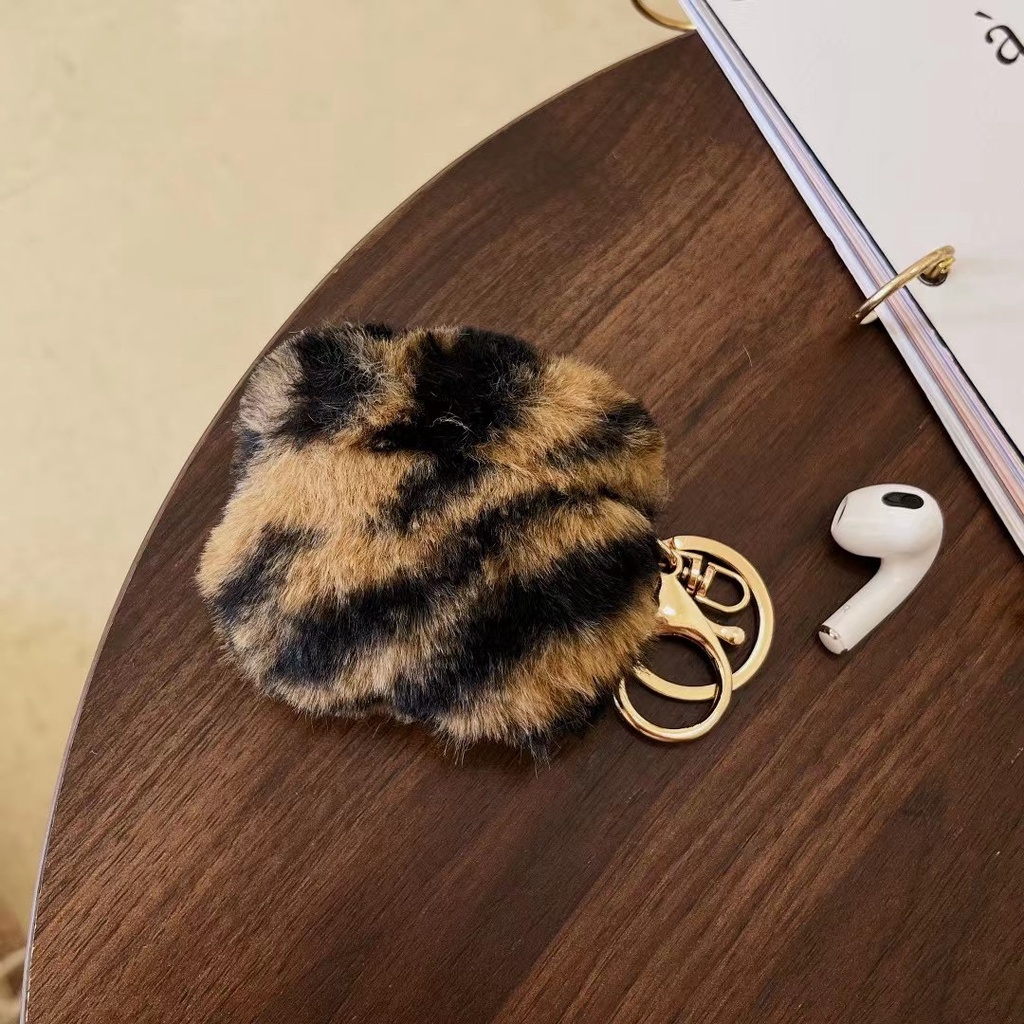 Vỏ Bảo Vệ Hộp Sạc Tai Nghe Bluetooth airpods 1 2 pro 3 Bằng tpu Phủ Lông Họa Tiết Da Báo &amp; Ngựa Vằn Dễ Thương