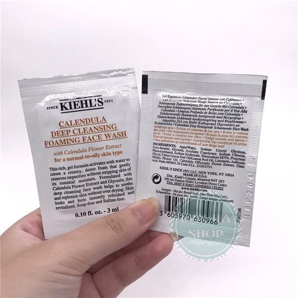 Kiehl's / Kiehls Combo Sample Sữa Rửa Mặt Hoa Cúc Calendula Deep Cleansing Foaming Face Wash 60ml (3ml x 20 gói)