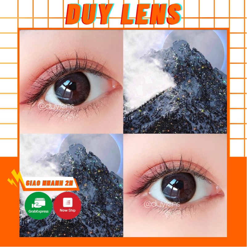 Lens đen FURBY BLACK 0-8 độ Hàn Quốc nhập khẩu chính hãng - Kính áp tròng màu đen tự nhiên 14mm đi học giá rẻ