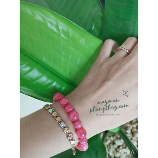 Vòng Tay Cẩm Thạch Hồng - 8 Ly - KT2PT0003