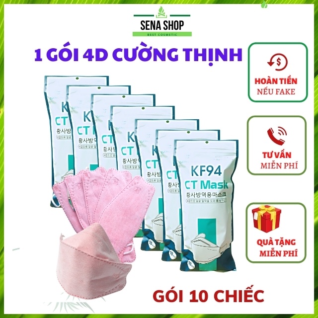 [SALE 4 NGÀY]Gói 10C Khẩu Trang 4D CT Mask KF94 Y Tế Cường Thịnh Chất Dày Dặn Quai Bền Dáng Đẹp Ôm Sát Mặt Gói 5C | BigBuy360 - bigbuy360.vn