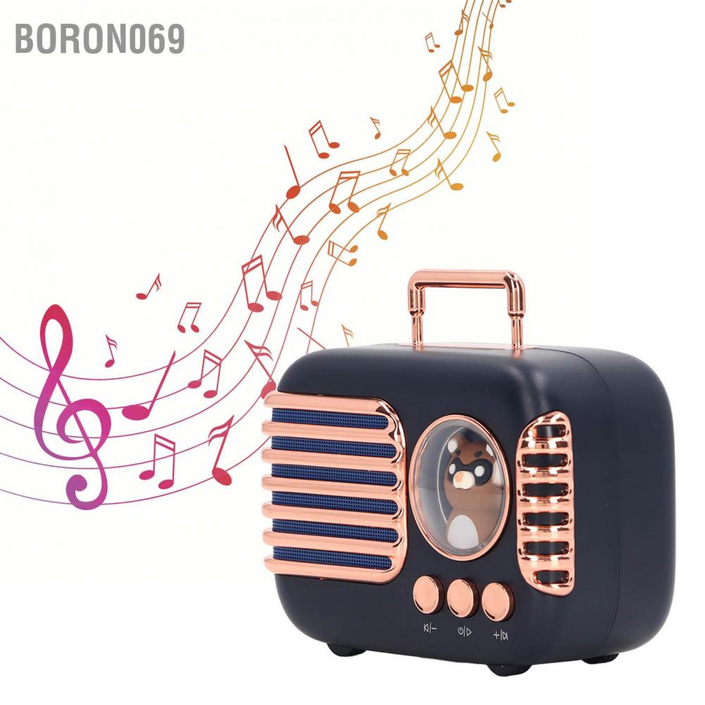 Loa Bluetooth cổ điển Vật nuôi không dây Vali mini Stereo Blue để chơi nhạc Boron069
