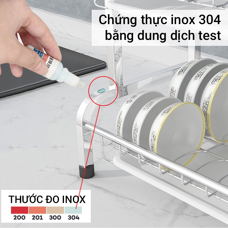 Giá Kệ Để Bát Đĩa 2 tầng Inox 304 Đa năng 12314 [Freeship]