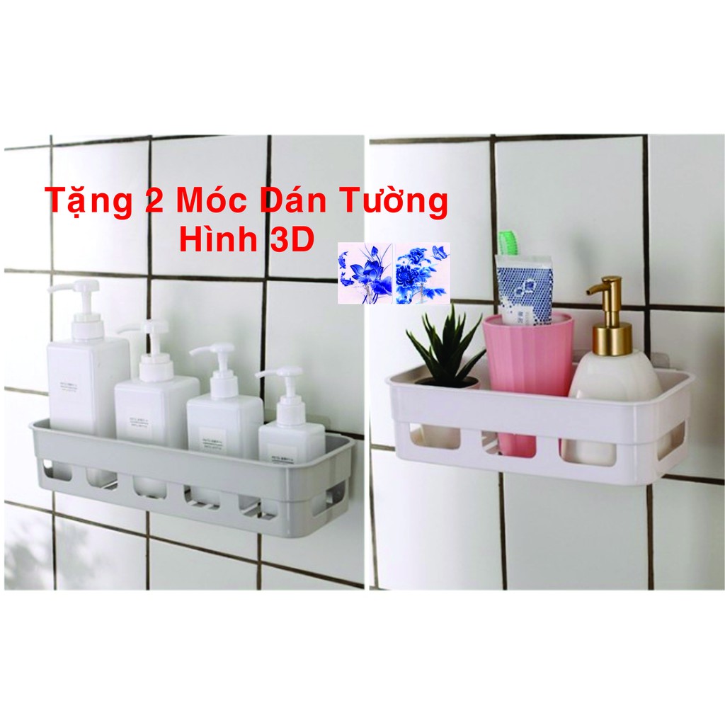 Giá kệ treo tường chữ nhật, Mốc dán tường chịu lực đa năng bằng Nhựa ABS -Size Lớn