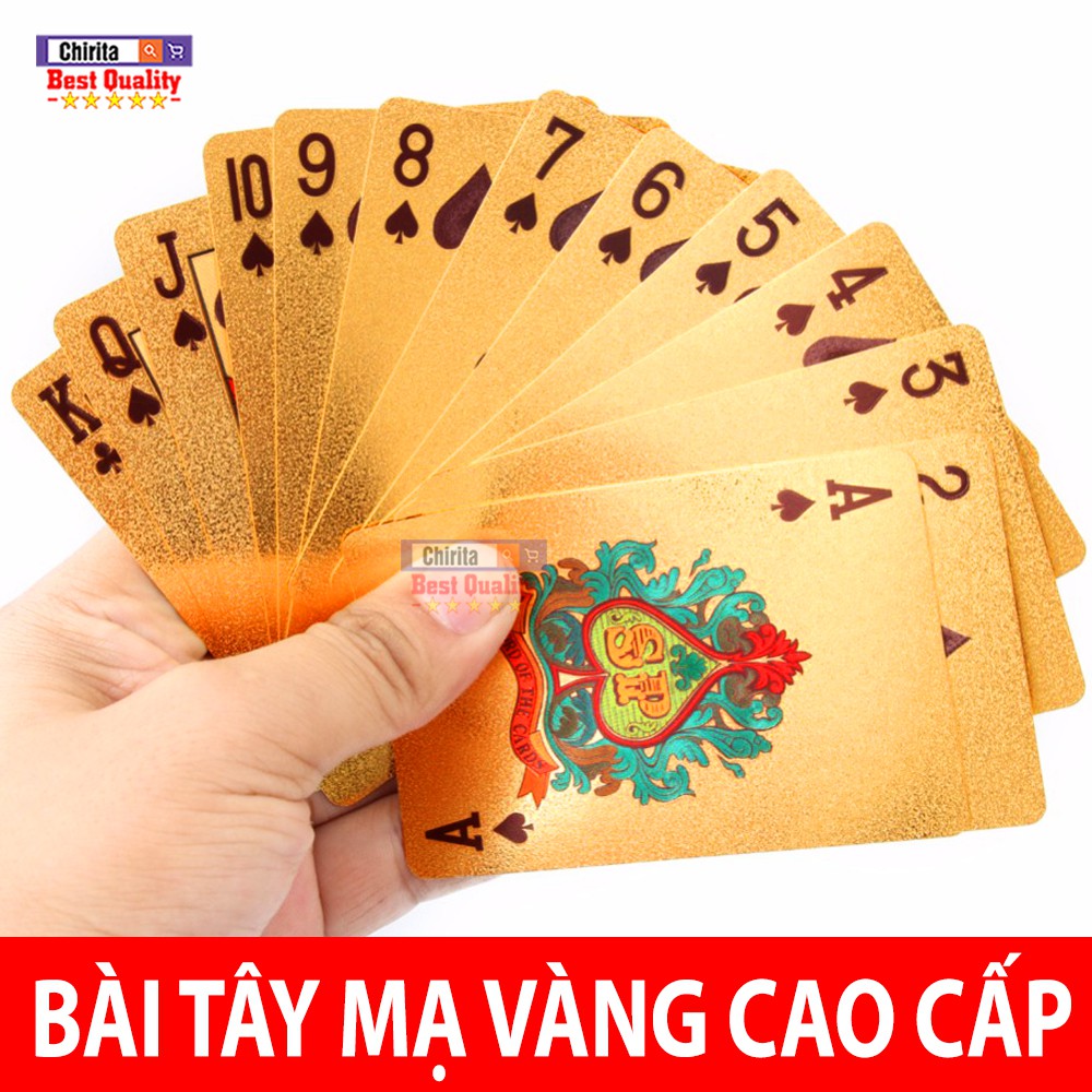 Bộ Bài Tây Mạ Vàng 24K Hình EURO Cao Cấp - Chống Thấm Nước