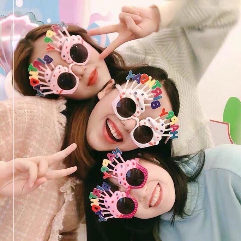 Kính happy birthday phụ kiện chụp ảnh kute dễ thương
