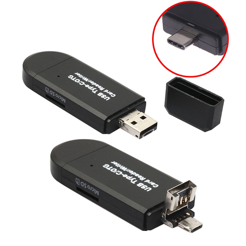 Đầu Đọc Thẻ Nhớ Usb 2.0 Type C / Micro Usb / Usb / Usb Otg 3 Trong 1 Tốc Độ Cao Cho Otg Tf / S & D