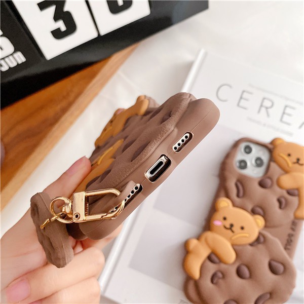 iPhone 11 Pro Max / iPhone12 / iPhone X / iPhone 7 Plus / iPhone 8 / iPhone 6 Cookie Bear Lanyard Vỏ điện thoại di động Silicone mềm