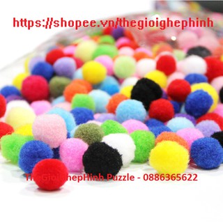 Quả bông PomPom kích thước 3cm lẫn màu