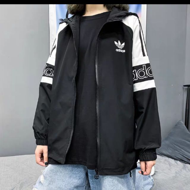 [có size từ 35kg_75kg] áo khoác dù nữ in adidas siêu cá tính, unisex form rộng, ulzang, áo đôi_áo khoác size nhỏ | BigBuy360 - bigbuy360.vn