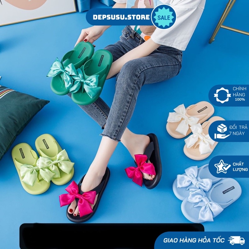 Dép Xỏ Ngón Đính Nơ Trang Trí Thời Trang Cho Nữ