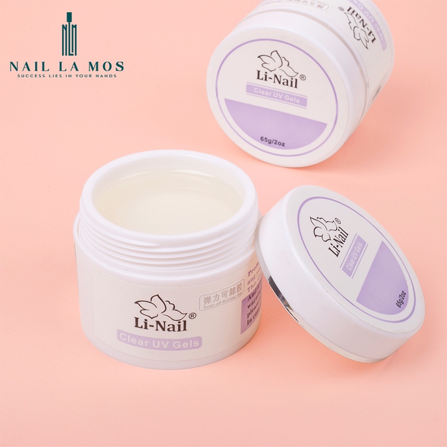 Gel đắp móng Li-nail chính hãng đậm đặc không nóng, màu trong suốt (65g)