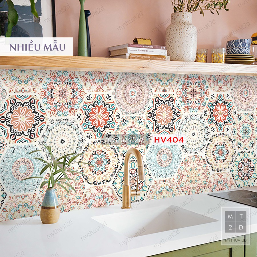 [Mã LIFEHLDEC giảm 10% đơn 99k] Decal dán bếp, tường, nhà tắm - hoa văn gạch bông CB1605, set 1 mét dài | BigBuy360 - bigbuy360.vn