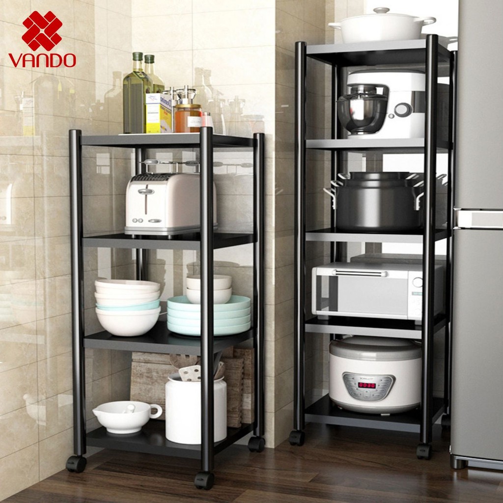 [𝗙𝗿𝗲𝗲𝘀𝗵𝗶𝗽]  Kệ Để Đồ Inox 304 VANDO Kệ Nhà Bếp Đa Năng Có Bánh Xe, Đựng Đồ Nồi Cơm Điện, Lò Nướng | BigBuy360 - bigbuy360.vn