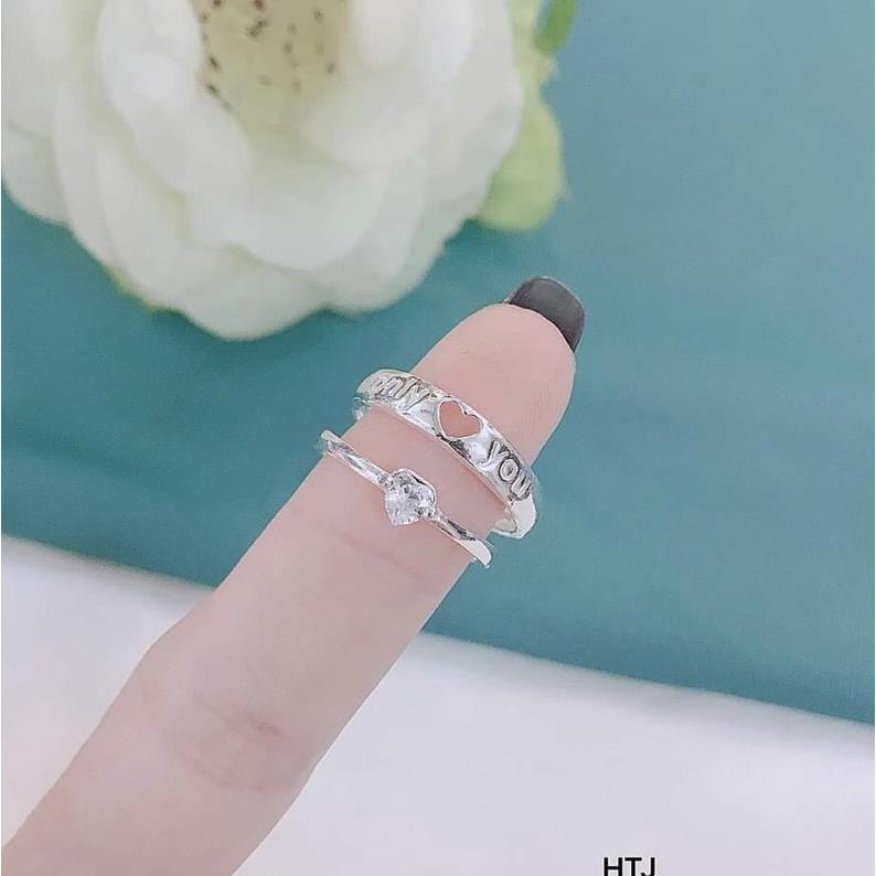 Nhẫn đôi xinh bạc ta nguyên chất - Bạc Kim Hưng