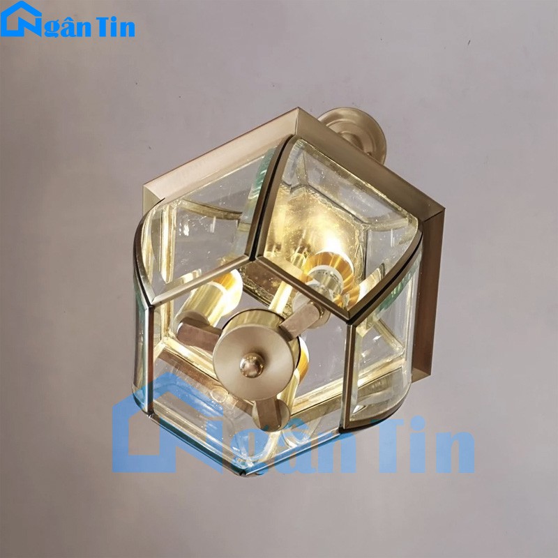 Đèn thả đồng cổ điển cao cấp trang trí nhà E14 220V TD11 Ngân Tin (Tặng kèm 3 bóng Led 4w ánh sáng vàng)