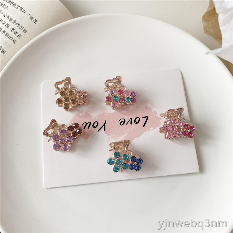 ⊙❁kẹp tóc mái nhỏ bắt mini siêu flash lưới màu đỏ Rhinestone kim loại gãy bướm tình yêu