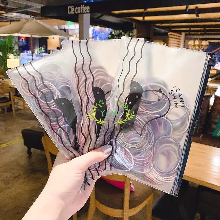 Set 100 Kẹp Tóc Cao Su Phong Cách Hàn Quốc