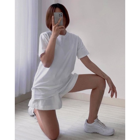 Áo thun trắng BLANCHE SHIRT cotton 4 chiều thêu logo blanche, áo phông nữ trắng