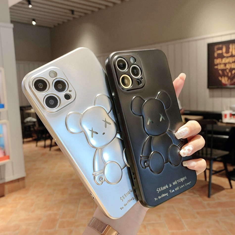 Ốp điện thoại in hình gấu thích hợp cho IPhone 7 8 Plus 11 12 13 Pro Max Xr Xs Max 11Pro 12Pro