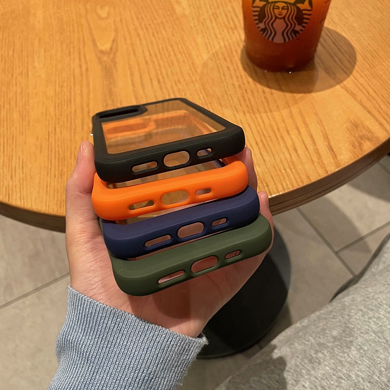 Ốp điện thoại cứng khung viền dẻo trong suốt trong như pha lê chống sốc cho IPHONE 13 12 PRO MAX 11 X XR XS MAX 7 8PLUS | BigBuy360 - bigbuy360.vn