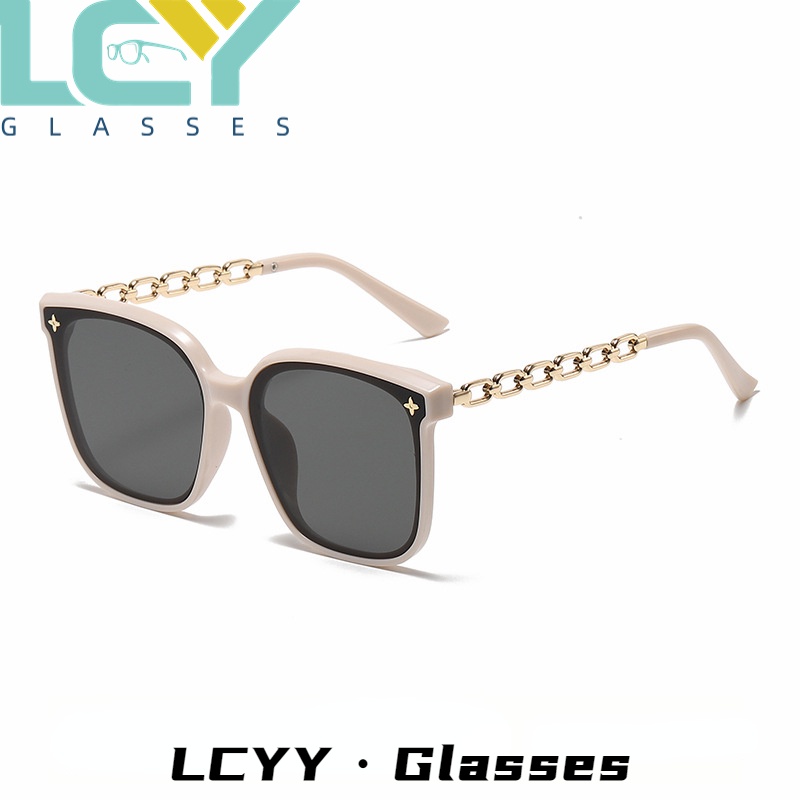 Kính Mát Gọng Lớn Phối Dây Xích Phong Cách Âu Mỹ Thời Trang Cho Nữ LCYY2022 / 2302