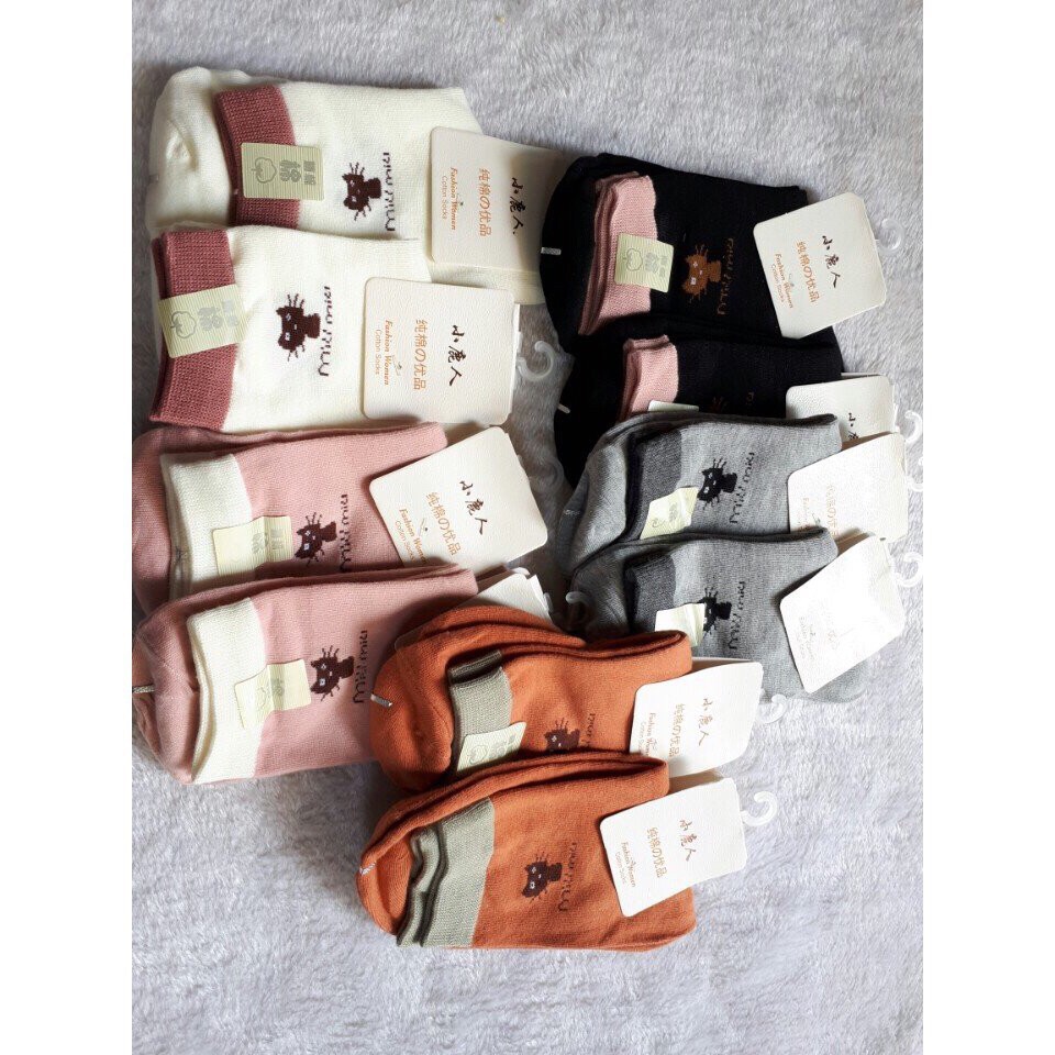 Set 5 Đôi Tất Mèo Miu Miu Cổ Ngắn/ Cổ Hài Cực Xinh Hàng Xuất Hàn