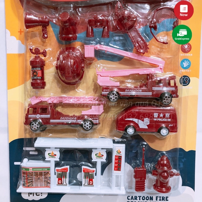 [Nhựa Tốt - sáng tạo] Túi đồ chơi mô hình công trinh rescue đẹp cho bé