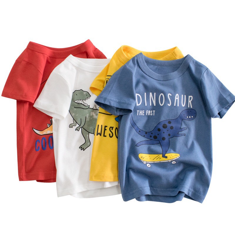 Áo thun bé trai dễ thương in hình Khủng Long Dinosaur mẫu mới 2020 chất liệu !00% cotton an toàn cho bé AT001