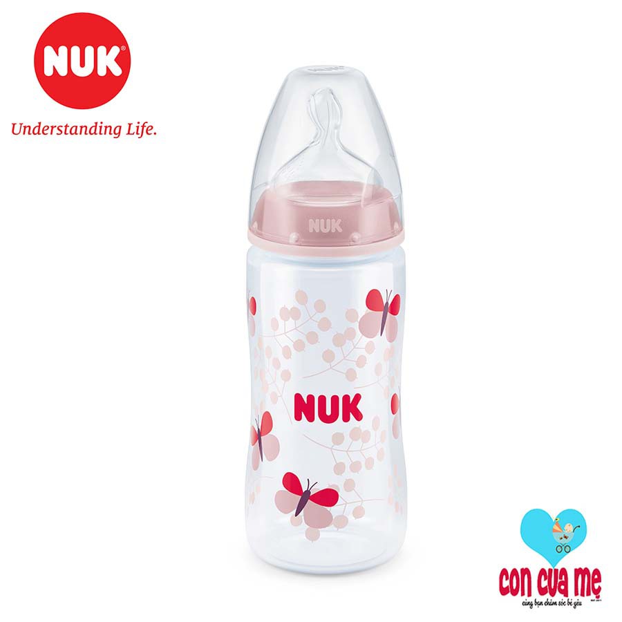 [Chính hãng có tem PP] Bình sữa NUK PP 150-300ml núm ti Silicone