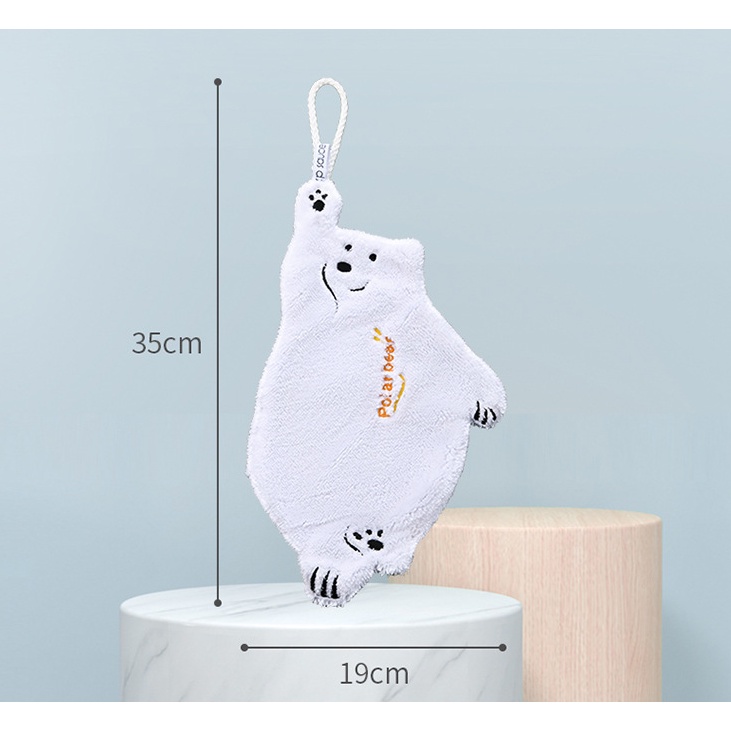 Khăn Lau Tay Treo Tường Hình Gấu Bắc Cực Đáng Yêu