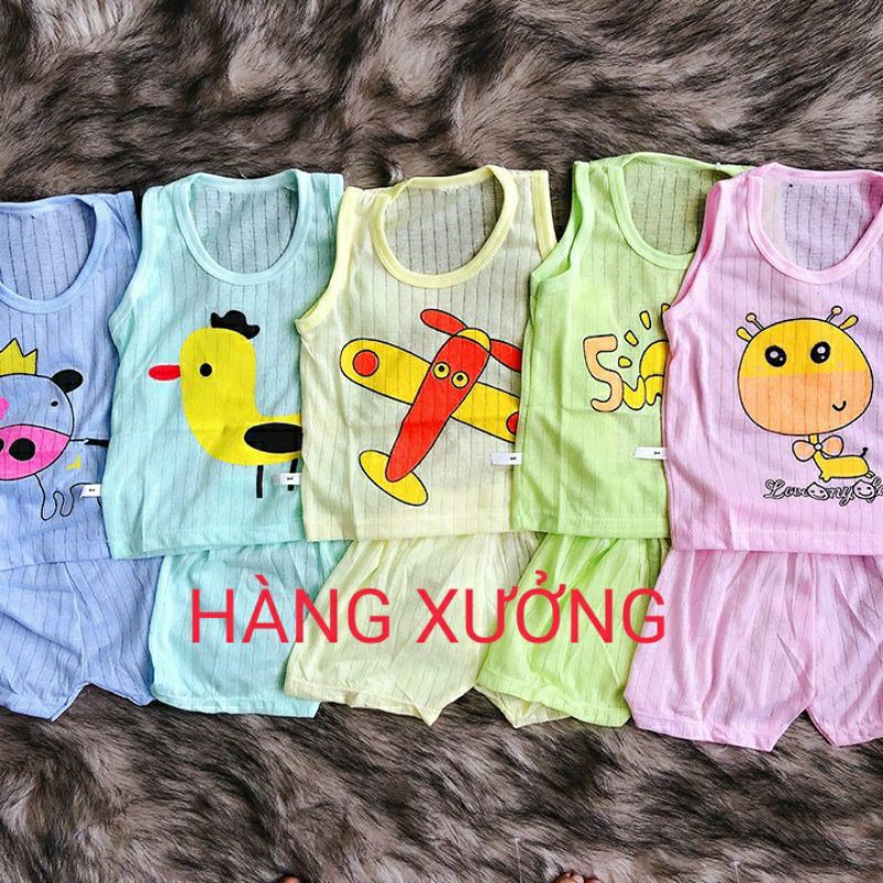 Combo 5 Bộ ba lỗ hàng Quảng Châu cho bé(7-15kg)