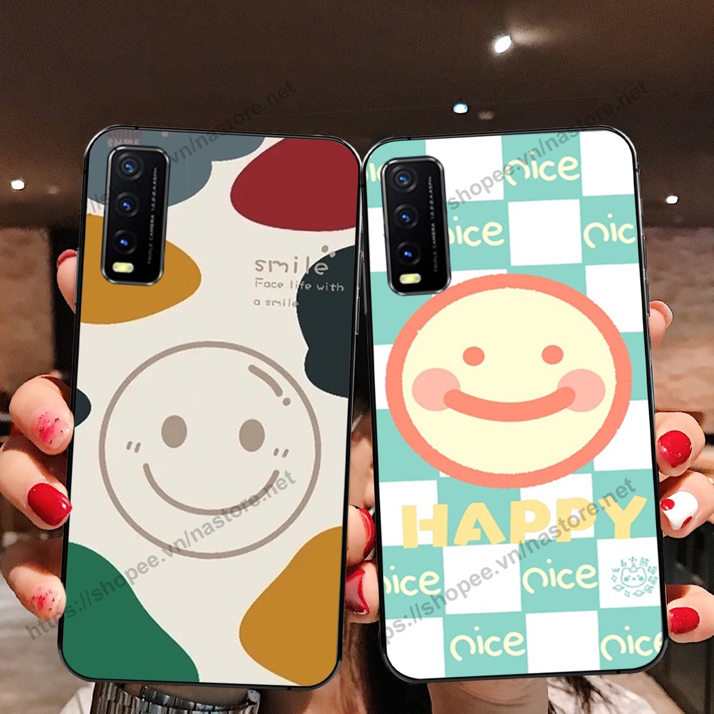 Ốp lưng Vivo Y12S / Y20 / Y20S / V20 / Y51 2020 mặt cười, họa tiết caro đơn giản đẹp cute